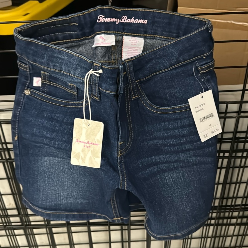 NWT TOMMY BAHAMA Jean Shorts Girl 10